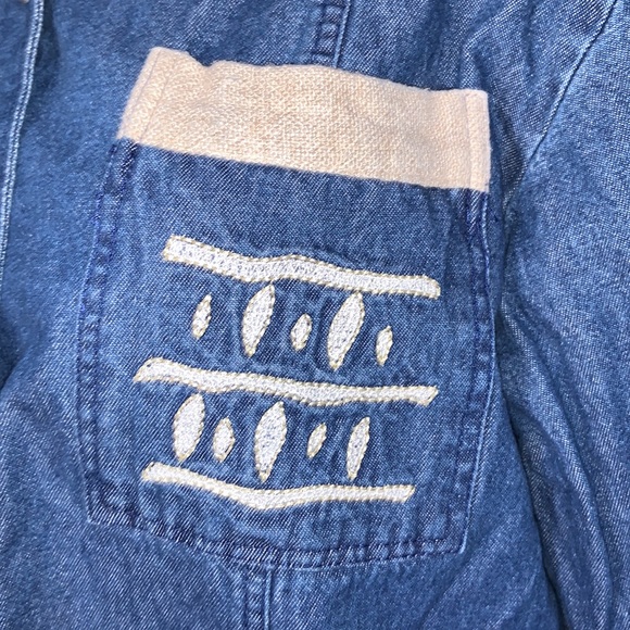 ST GERMAIN PARIS MADE IN USA DENIM SHIRT JACKET COSTAL GRANDMA CHIC VINTAGE Med - Picture 5 of 11